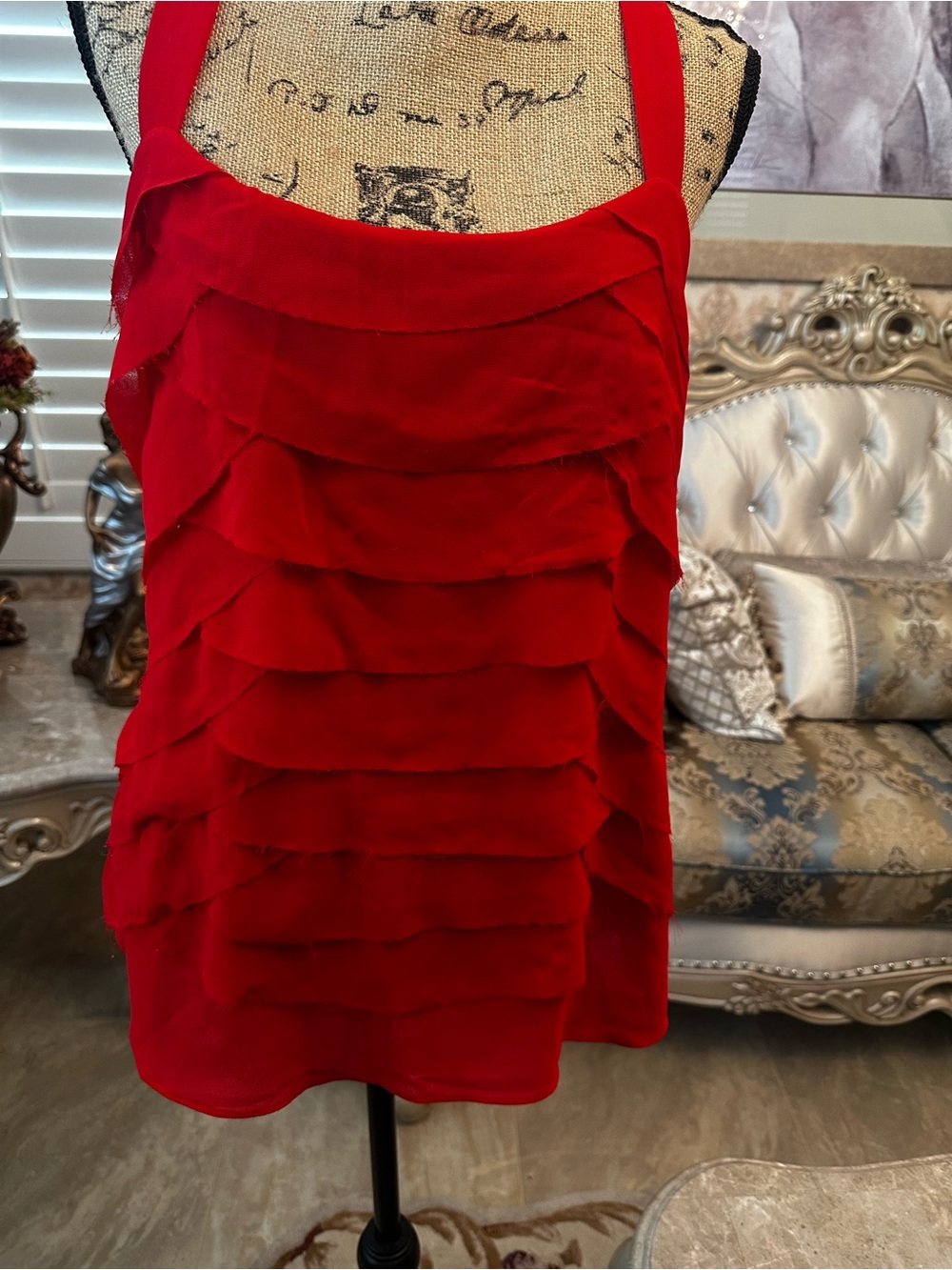 hazel Red Ruffle Layered Camisole - Picture 4 of 8
